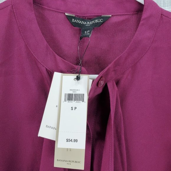 Banana Republic Cascade Blouse Small Petite Beet - Picture 2 of 3